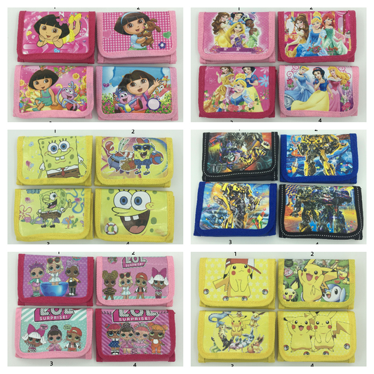 New Kids Children Carton Three Fold Purse Wallets Boys Girls Gift Idea Purse