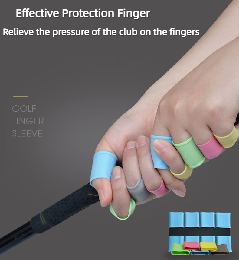 Women Rubber Antifriction Antislip Hand Protector Golf Finger Protective 8pc