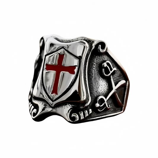 Men Retro Knight’s Cross & Crossed Swords Symbolize Courage Faith Loyalty Unity Rings # R308