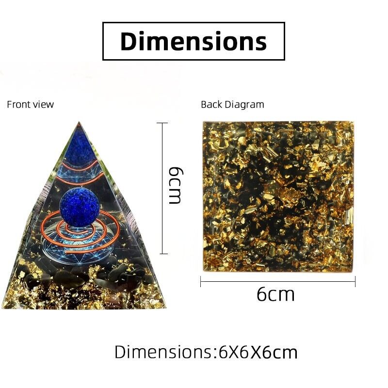 Crystal Stone Ornaments Pyramid Energy Healing Large Chakra Orgonite Decor Gifts