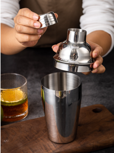 Mixer Cocktail Stainless Steel Three Stage Shaker Wine Coffee Milk Tea 550ML Cup