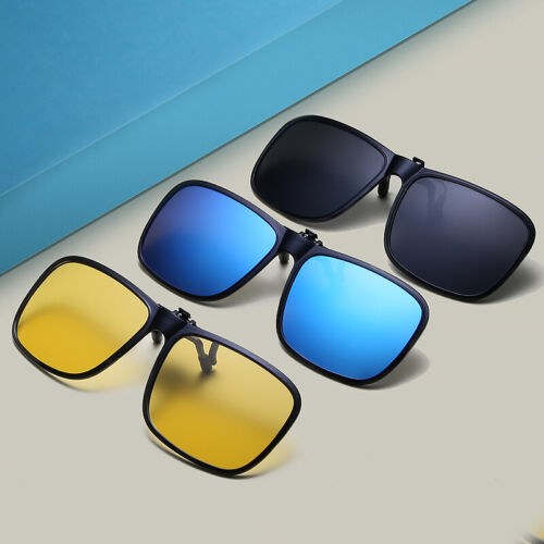 New Unisex Box Shape Polarized UV400 Protection Clip On Flip Up Sunglasses
