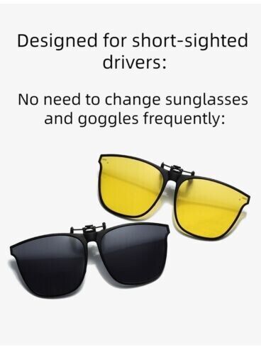 2023 Fashion Unisex Clip On Sunglasses Polarized Large Frame Short-sighted
