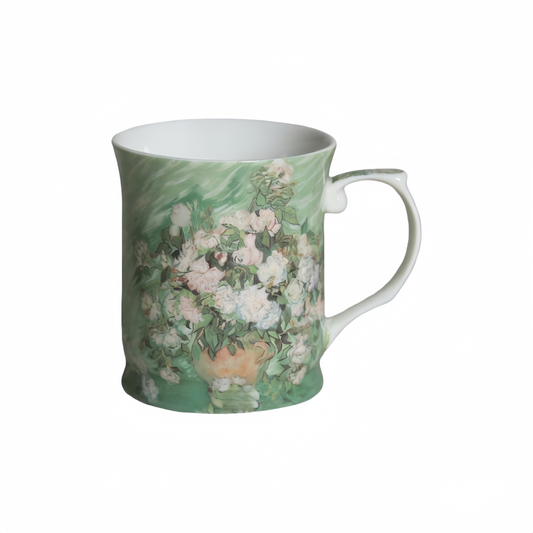 415cc Fine Porcelain Art Mug Van Gogh Bouquet in Vase Design Coffee Tea Cup Gift # CW1694