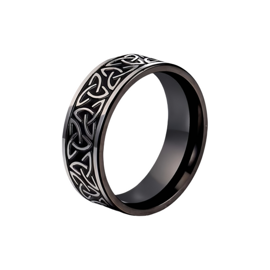 Men Viking-Inspired Celtic Trinity Knot Ring Band Symbol of Protection & Loyalty R292
