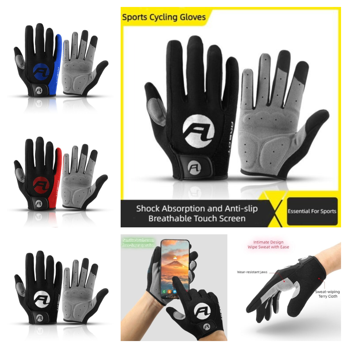 Sports Cycling Gloves Summer Non-slip Sunscreen Heat Resistant Mountain Biking