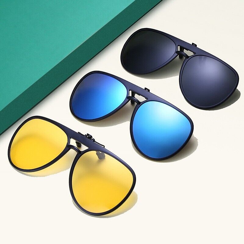 New Unisex Polarized UV400 Protection Driving Fishing Clip On Flip Up Sunglasses