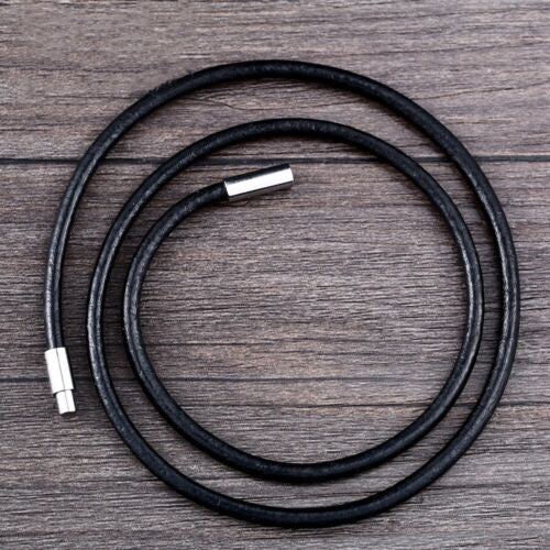 Unisex Fashionable Cowhide Rope Versatile Stainless Steel Buckle Necklace