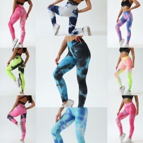 Women Yoga Quality Honeycomb Soft Leggings Hight Waist Pants Fitness Sports