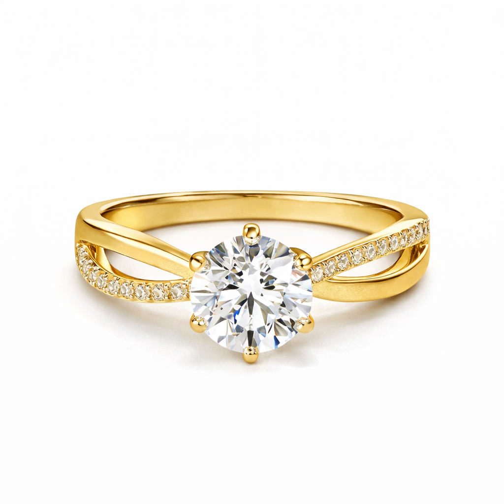 Elegant Twist Engagement Style Ring Alloy Band Simulated Crystal Stone 3 Colours # R120