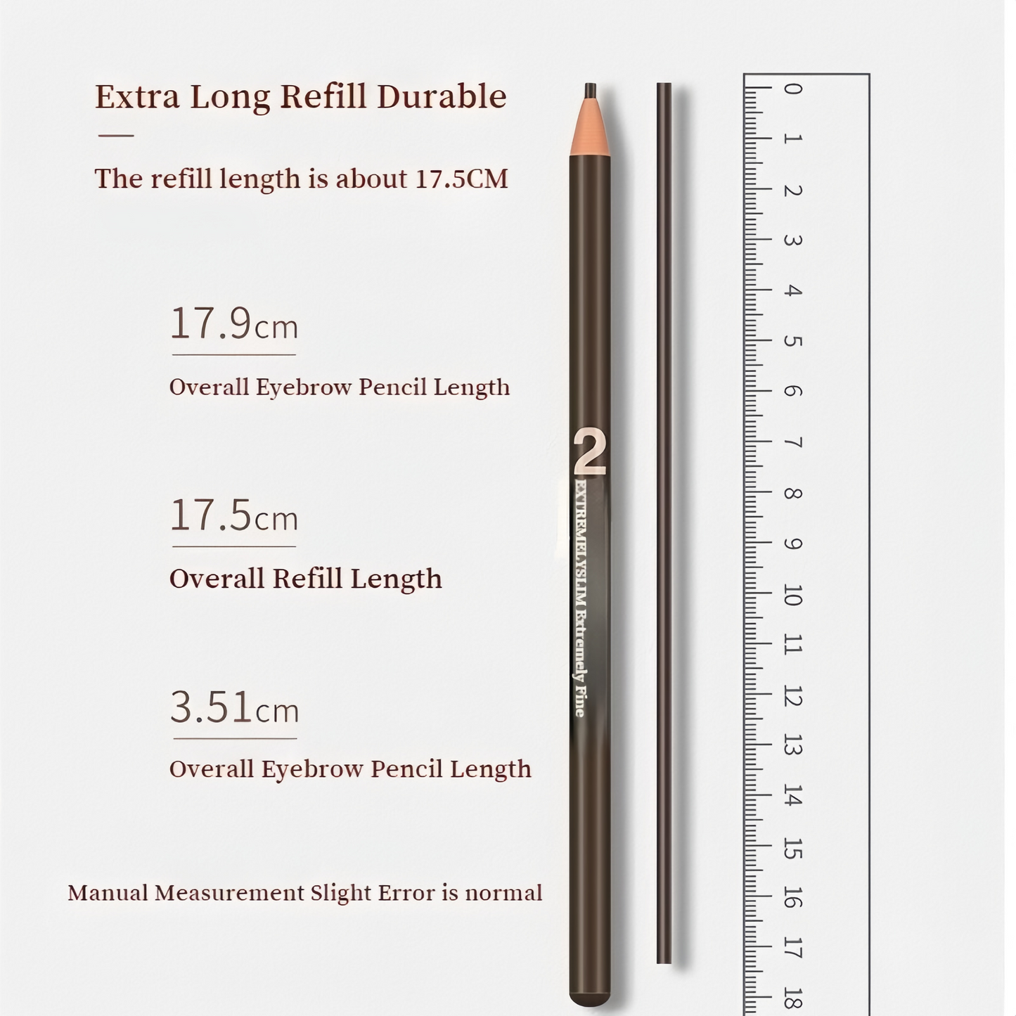 2mm Ultra Slim Eyebrow Pencil Waterproof Long-Lasting Peel String Refill - 6 Colour Options