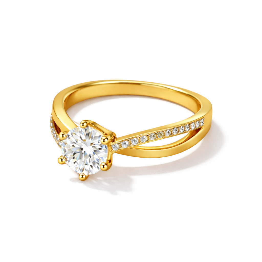 Elegant Twist Engagement Style Ring Alloy Band Simulated Crystal Stone 3 Colours # R120