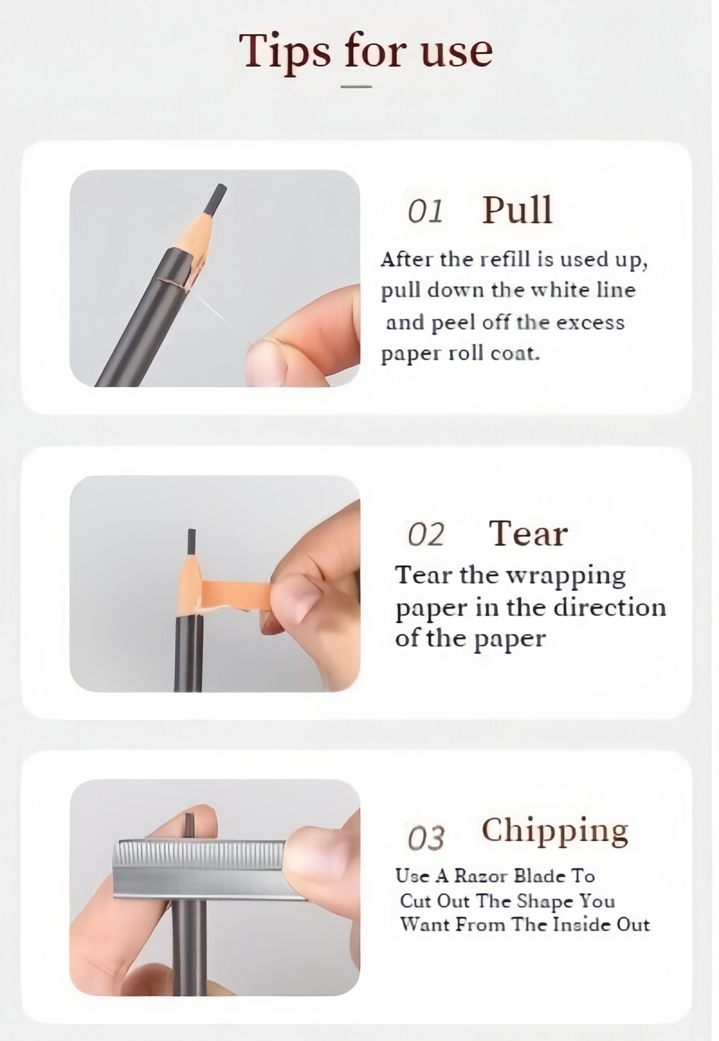2mm Ultra Slim Eyebrow Pencil Waterproof Long-Lasting Peel String Refill - 6 Colour Options