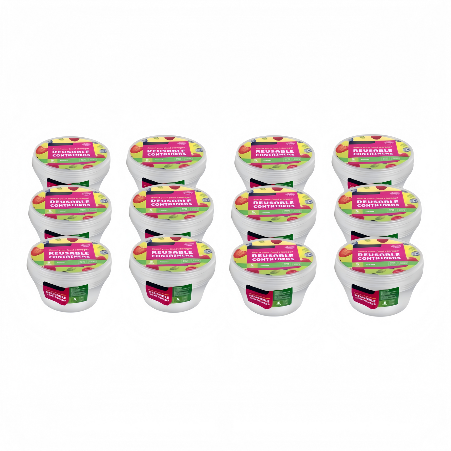 Round Reusable Food Container 300 / 700ml BPA Free Microwave Safe Takeaway with Lid # KIT 309597 / KIT 309603