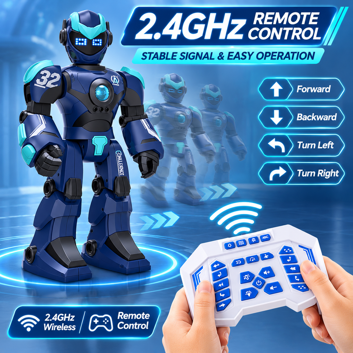2.4GHz Kid Toys Charge Remote Control Intelligent Gesture Voice Electric Robot