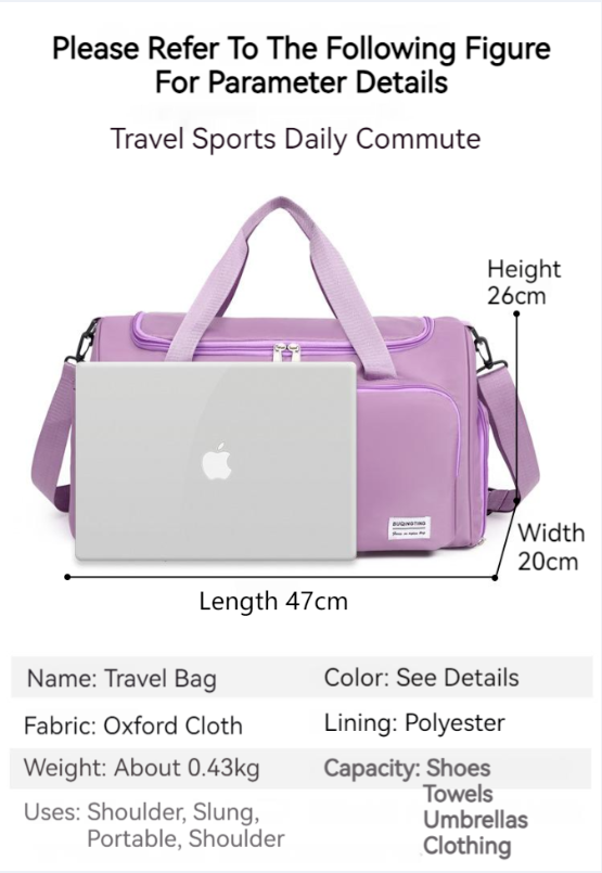 Portable Large Capacity Waterproof Dry Wet Separation Travel Sports Storage Bag
