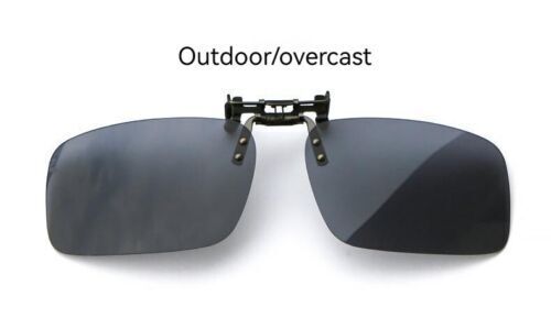 Unisex Square Polarized Colour Changing Sunglasses Clip-on Day Night Vision
