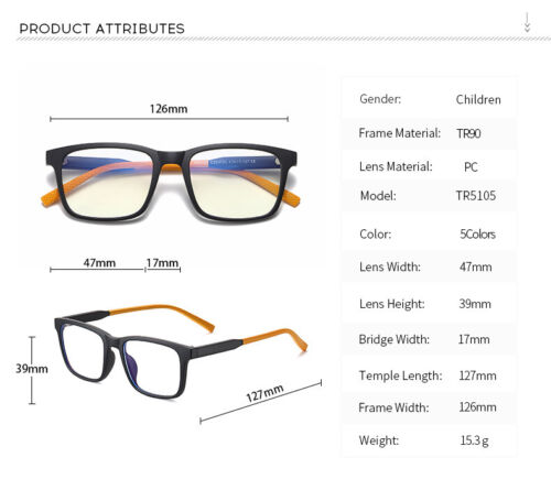 Multicolour Kids Fashion comfort Anti Blue light Children Eye Protection Glasses
