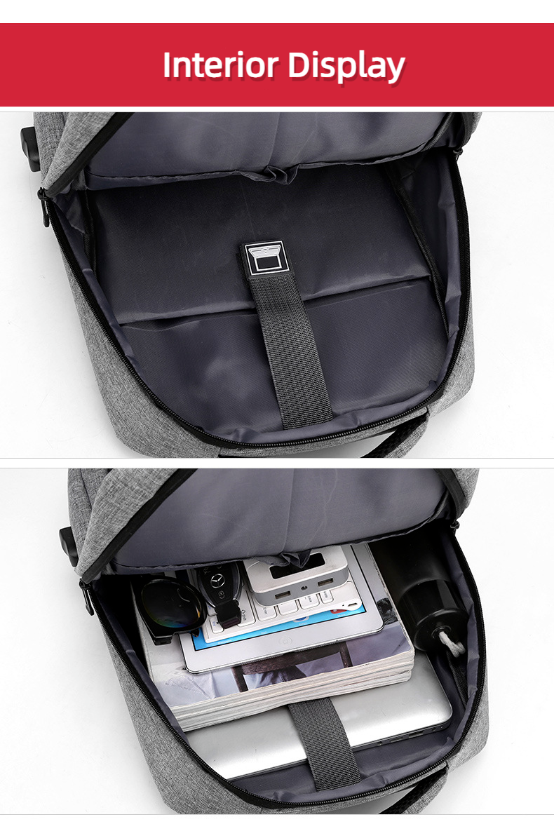 Unisex Waterproof Large Capacity Business Travel Bag USB Computer Nylon Backpack