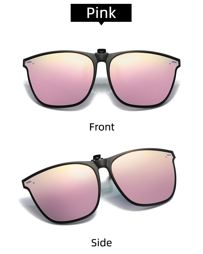 2023 Fashion Unisex Clip On Sunglasses Polarized Large Frame Short-sighted