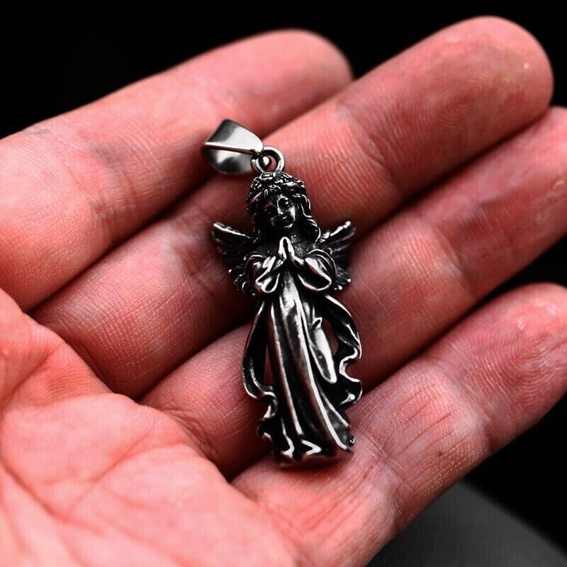 Unisex Mix Theme Fashion Retro Space Astronaut Pendant Titanium Stainless Steel Necklace