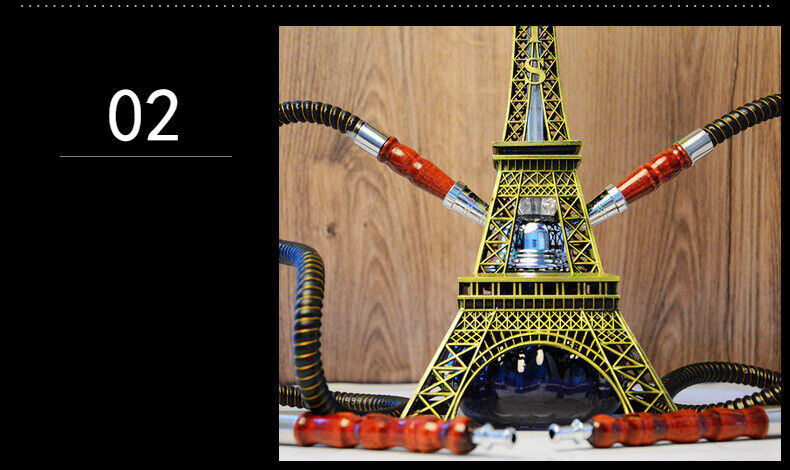Handmade Traditional Gift Eagle Eiffel Tower Shisha Double or Four Hose Hookah