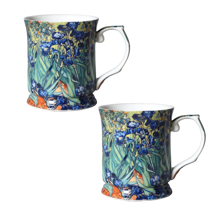 Van Gogh Irises Fine Porcelain China Coffee Tea Mug Cup Gift Box 415cc Art Decor # CW989