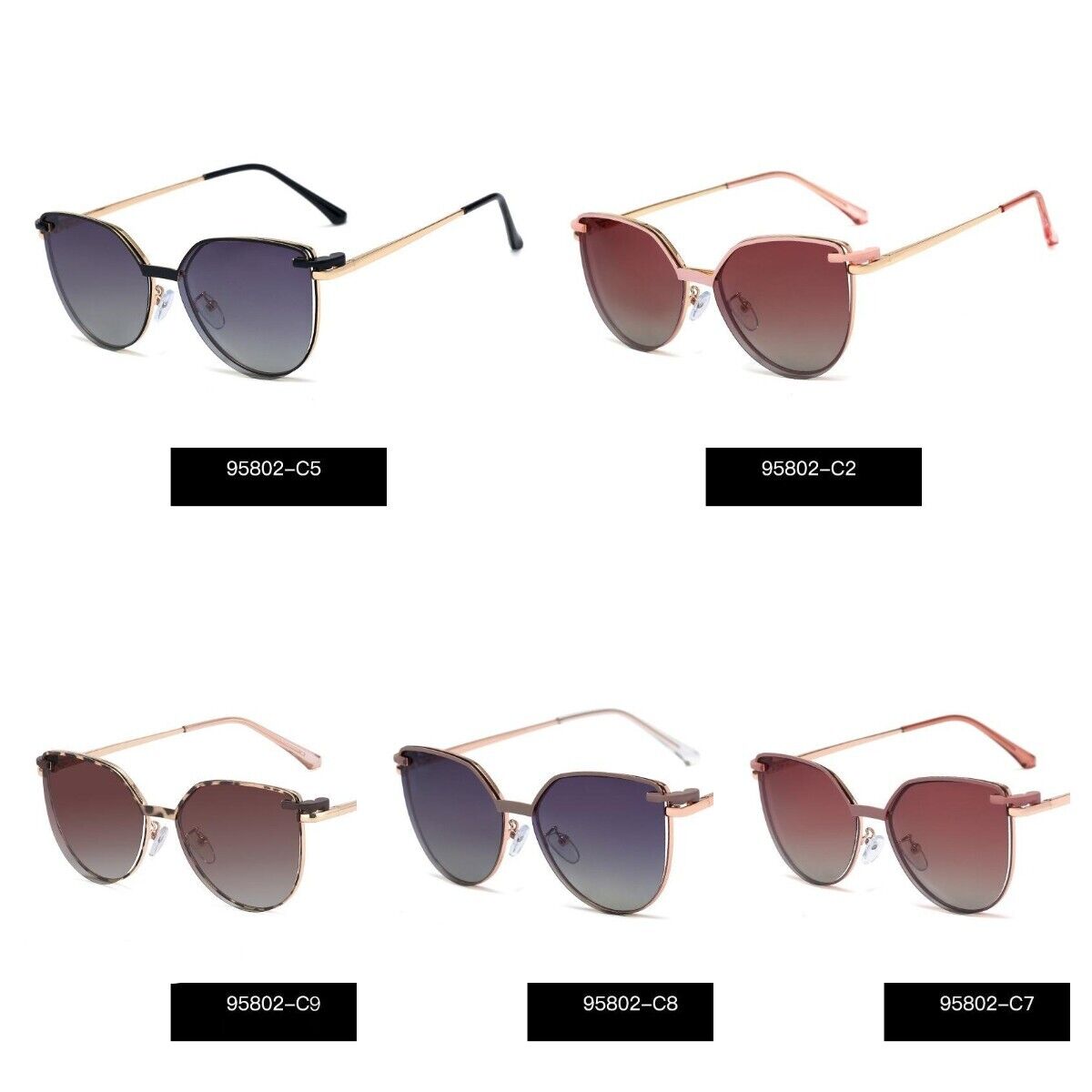 Women Anti Blue Ray Magnetic Suction Clip UV400 Polarized Two Use Sunglasses Set