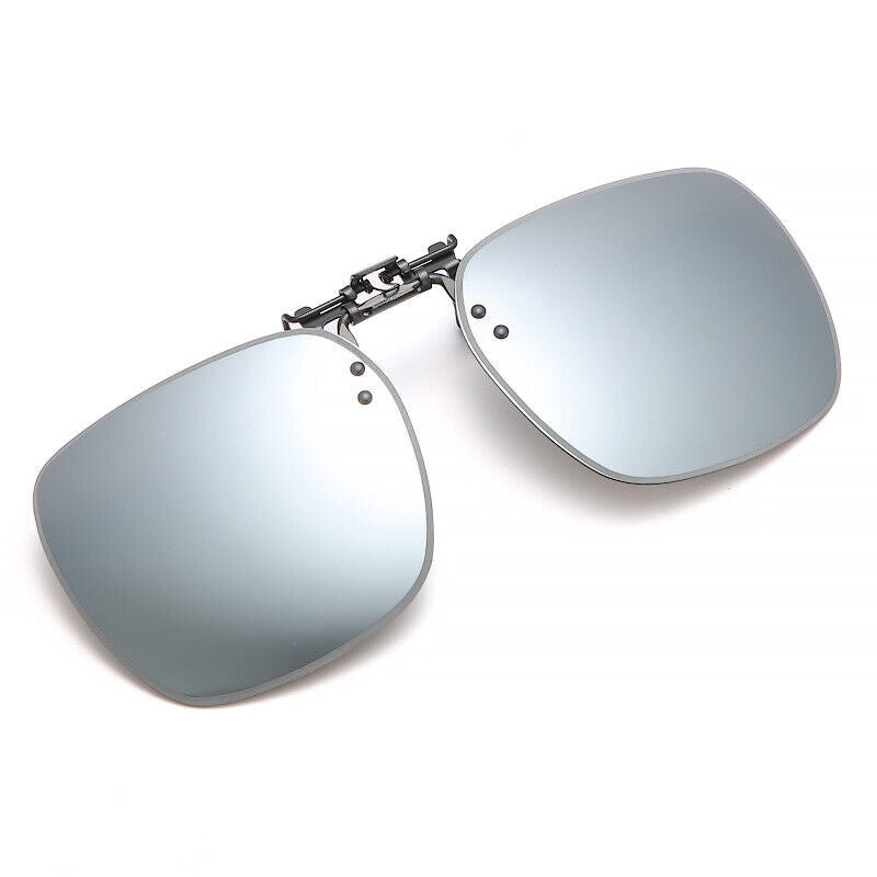 New Unisex Polarized UV400 Protection Box Shape Clip On Flip Up Sunglasses