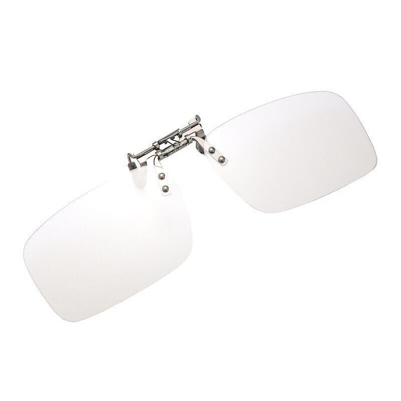 Unisex Square Polarized Colour Changing Sunglasses Clip-on Day Night Vision