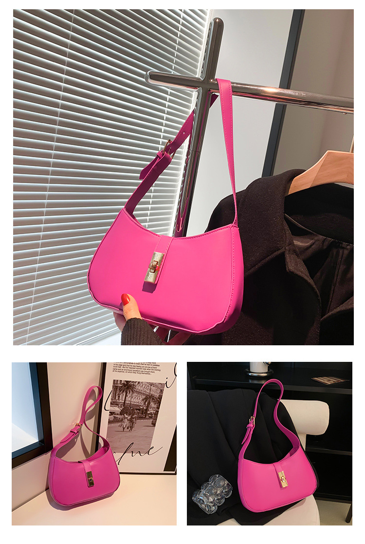 Women's PU Leather Magnetic Buckle Solid Color Exquisite Shoulder Bag 4 Colors