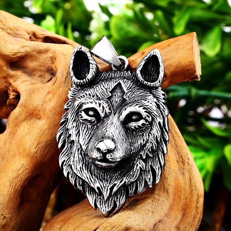 Retro Pendant Punk Vintage Cross Animal Totem Poker Pendant Biker Chain Necklace
