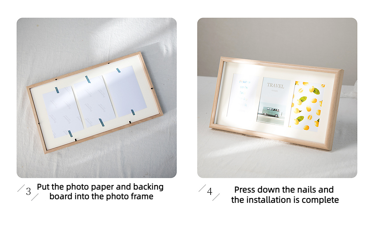 Collage Multiphoto Multihole Gallery Picture Photo Frame White Oak Coffee Color