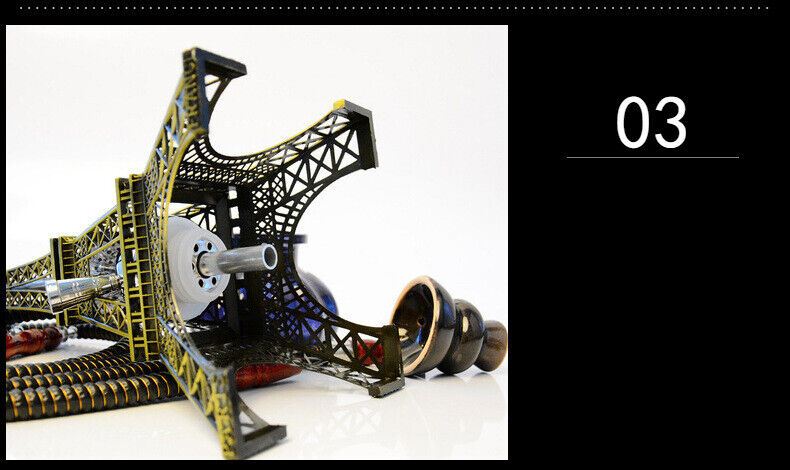 Handmade Traditional Gift Eagle Eiffel Tower Shisha Double or Four Hose Hookah