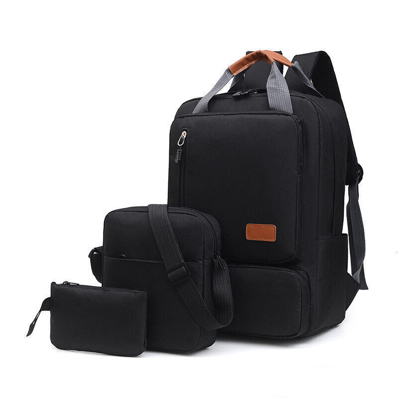Unisex Three Piece Waterproof Business Backpack Large Capacity Computer Bag