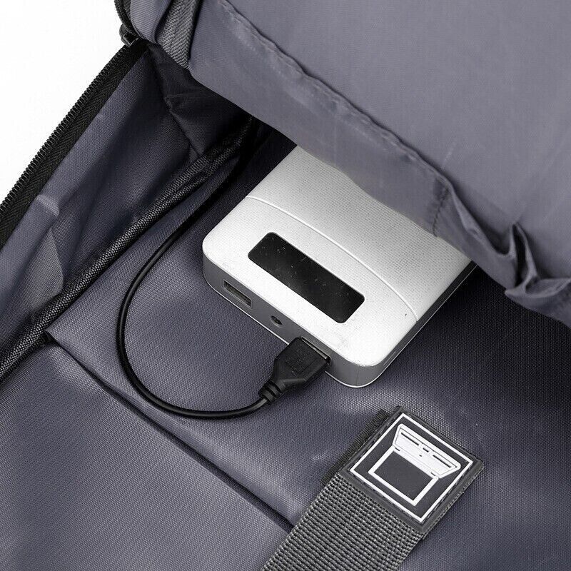 Unisex Waterproof Large Capacity Business Travel Bag USB Computer Nylon Backpack