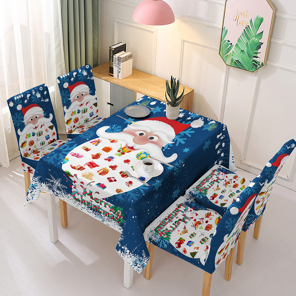 Christmas Dining Chair Covers XMAS Party Decorations Santa Claus Seat Cover