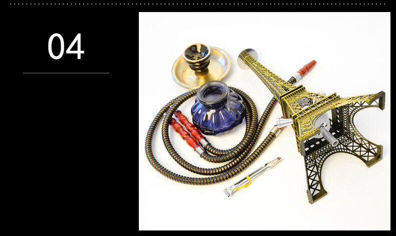 Handmade Traditional Gift Eagle Eiffel Tower Shisha Double or Four Hose Hookah
