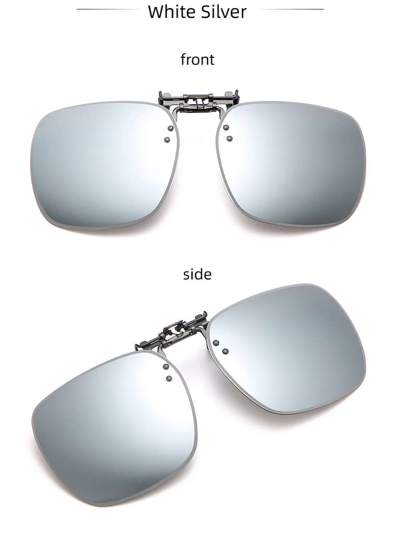 New Unisex Polarized UV400 Protection Box Shape Clip On Flip Up Sunglasses