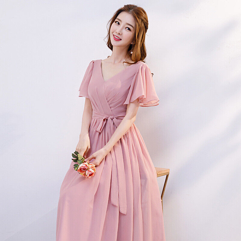 Women Fashion Evening Wedding Long Maxi Cocktail Prom Bridesmaid Ball Gown Dress