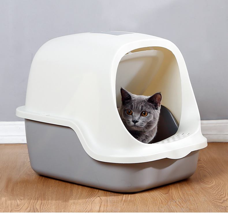 Large Cat Litter Box Send Shovel Toilet Fully Enclosed Frosted Baffle Pet Bedpan