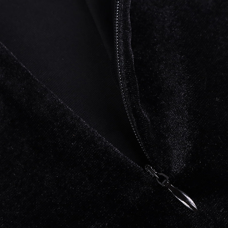 Women Fashion Sexy One Shoulder Perspective Stitching Dress MIDI Skirt Dress