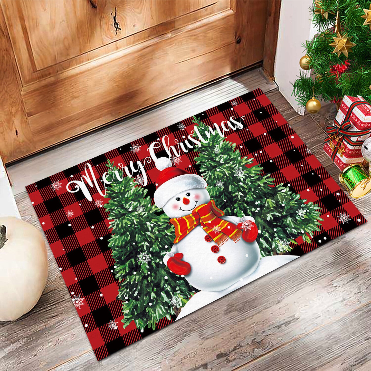 Absorbent Washable Floor Mat Non-Slip Xmas Theme Home Decor Soft Bath Floor Mat