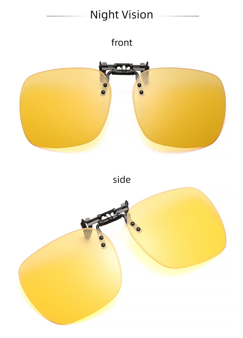 New Unisex Polarized UV400 Protection Box Shape Clip On Flip Up Sunglasses