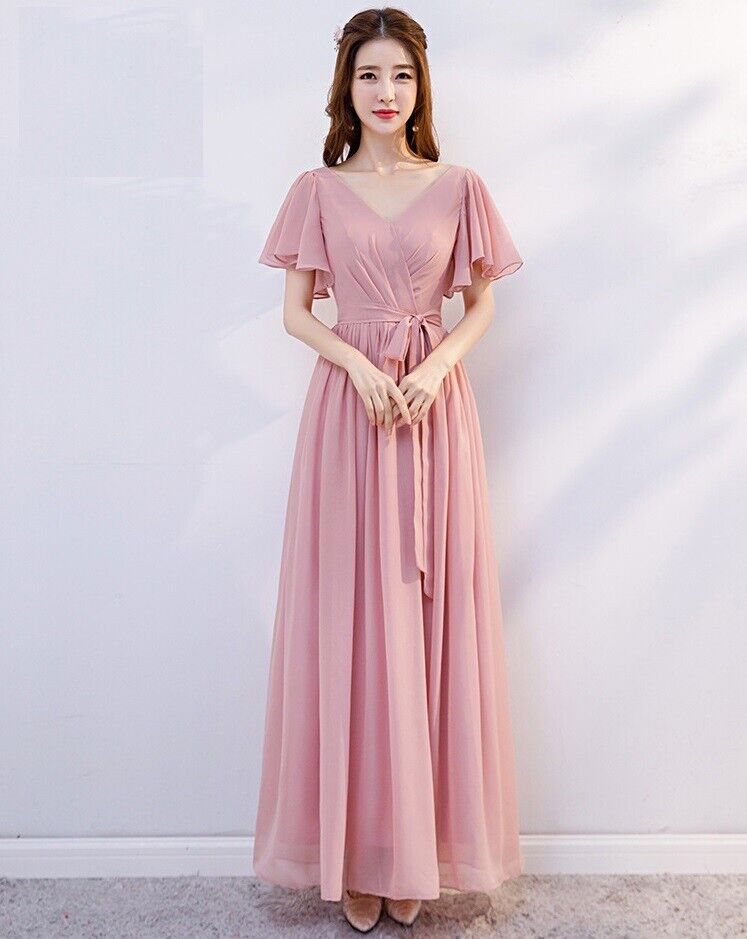 Women Fashion Evening Wedding Long Maxi Cocktail Prom Bridesmaid Ball Gown Dress
