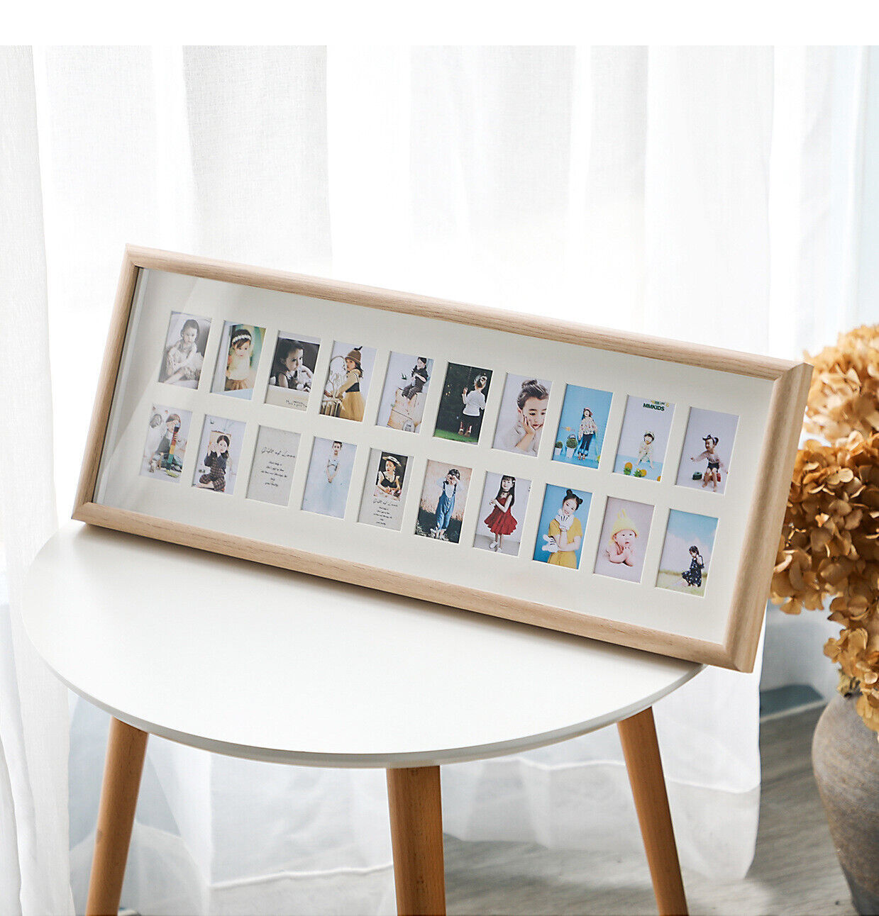 Collage Multiphoto Multihole Gallery Picture Photo Frame White Oak Coffee Color