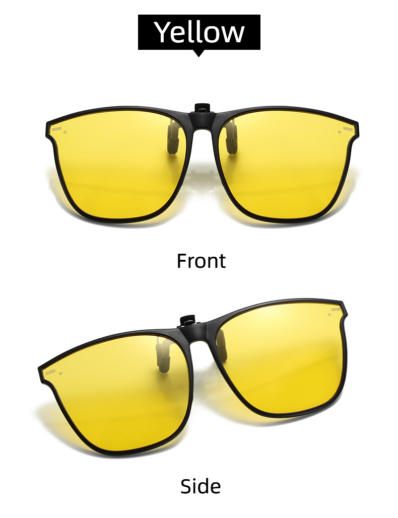 2023 Fashion Unisex Clip On Sunglasses Polarized Large Frame Short-sighted