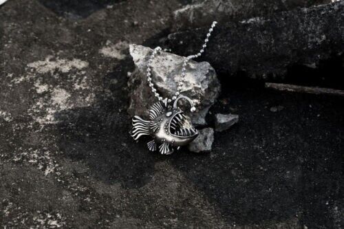 Mix Theme Retro Fox Head Sweater Chain Gemstone Titanium Steel Pendant Cat Head Necklace