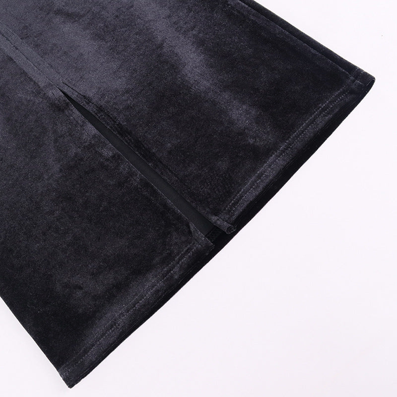 Women Fashion Sexy One Shoulder Perspective Stitching Dress MIDI Skirt Dress