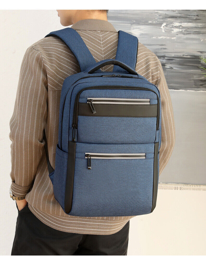 Unisex Waterproof Double Shoulder Backpack USB Sports Travel Bag Laptop Bag